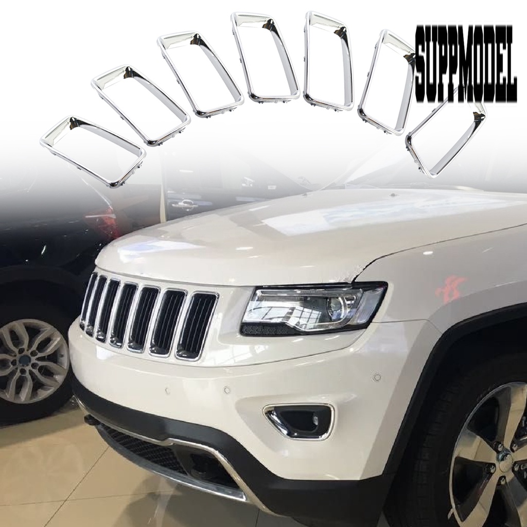 7pcs / Set Ring Cover Trim Grill Depan Mobil Jeep Grand Cherokee 2014-2016