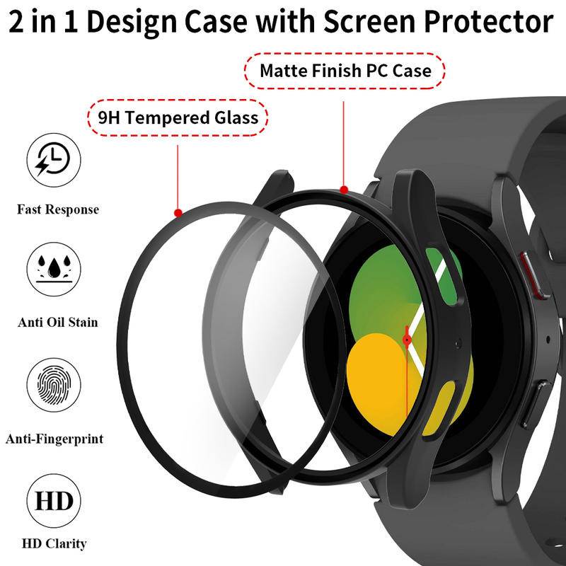 Case Bumper Pelindung Layar Bahan PC Ukuran 40mm 44mm Untuk Samsung Galaxy Watch 5 40mm 44mm