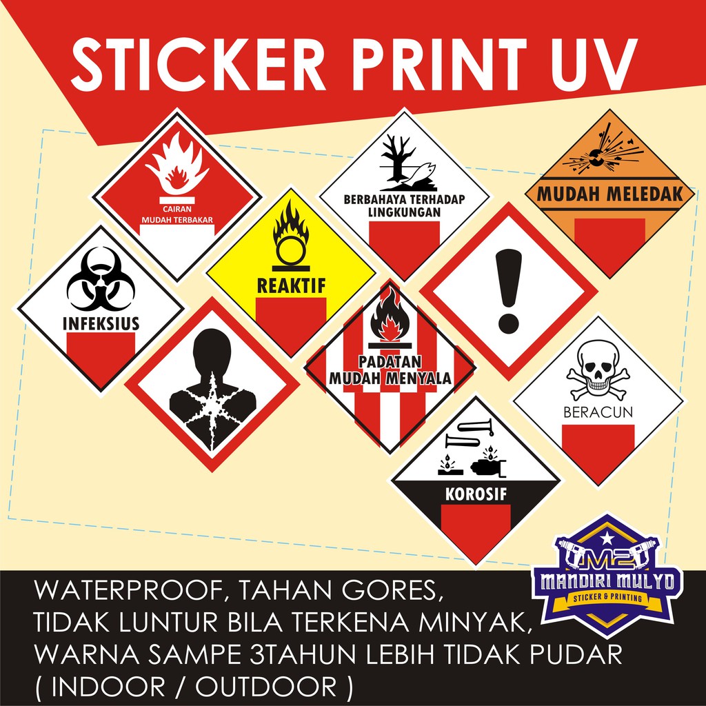 

STICKER SAFETY SIGN SIMBOL TANDA PERINGATAN BAHAN BERBAHAYA & BERACUN