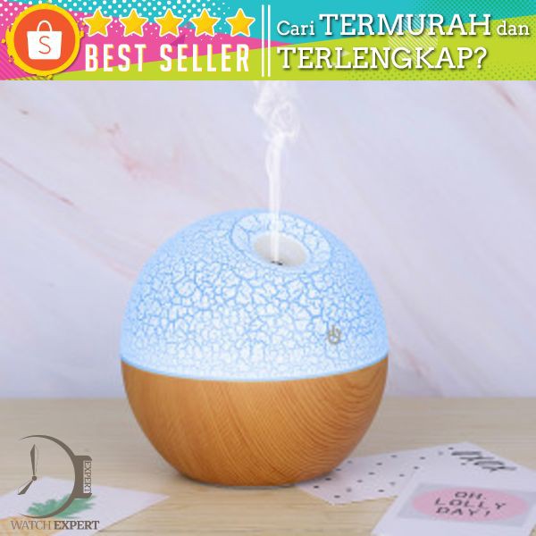 Taffware Ultrasonic Humidifier Aroma Essential Oil Diffuser RGB Light 130ml - J-008 - Wooden