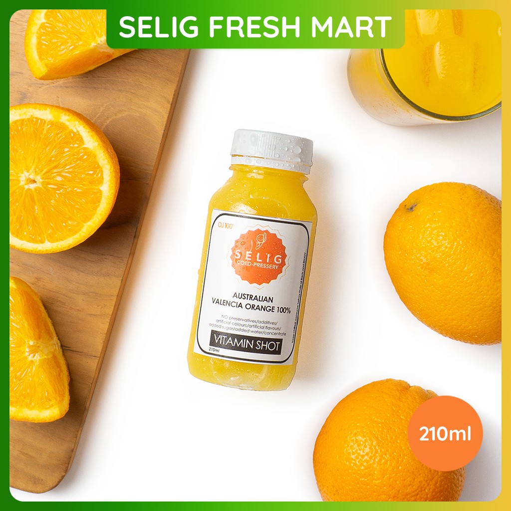 

Cold Pressed Juice 100% Orange 210ml Jus Buah Jeruk OJ100 - Selig Fresh Mart