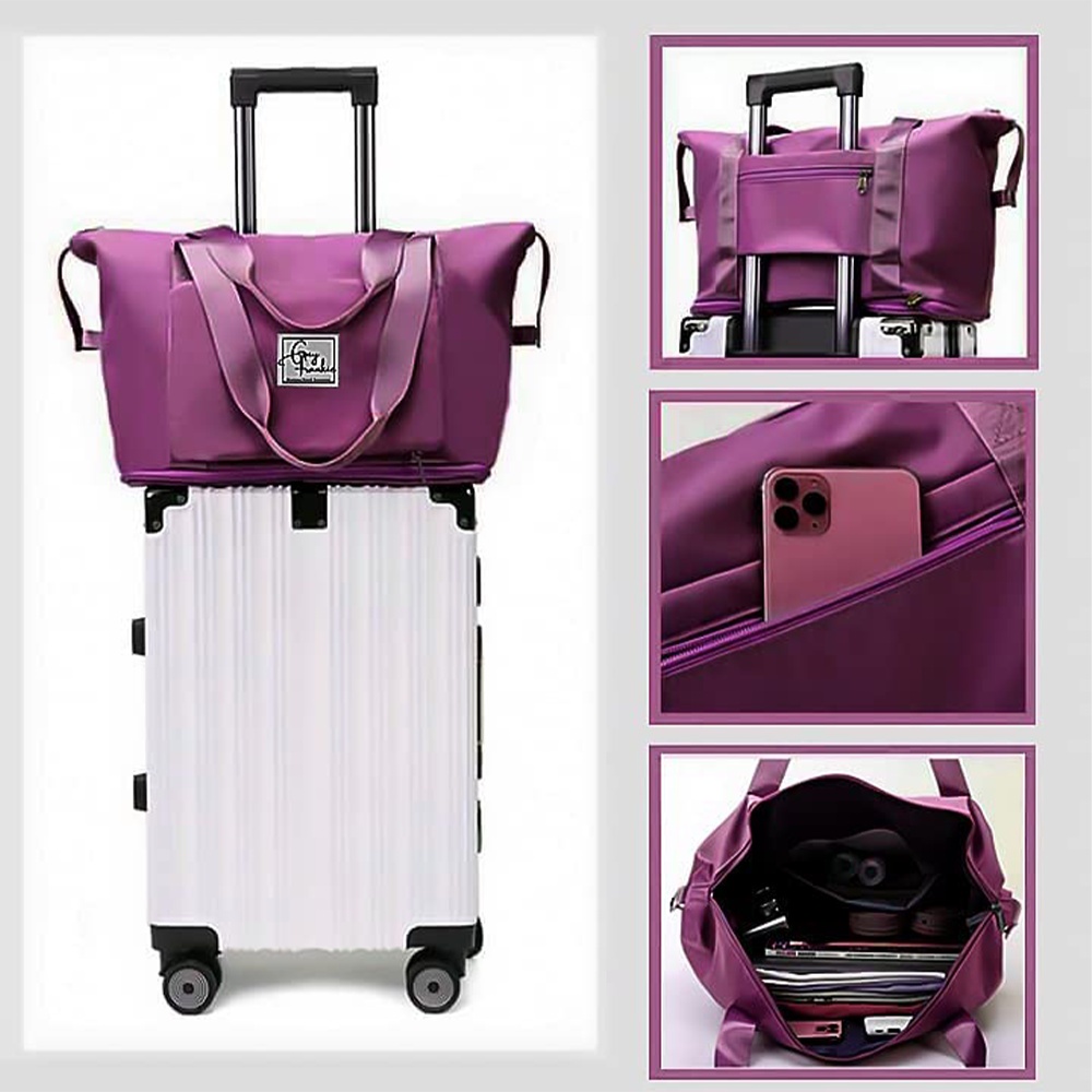 TAS TRAVEL LIPAT TRAVEL BAG JINJING JUMBO ANTI AIR Dapat Dilipat Baju Gym Senam Olahraga Wanita Pria Korea Style