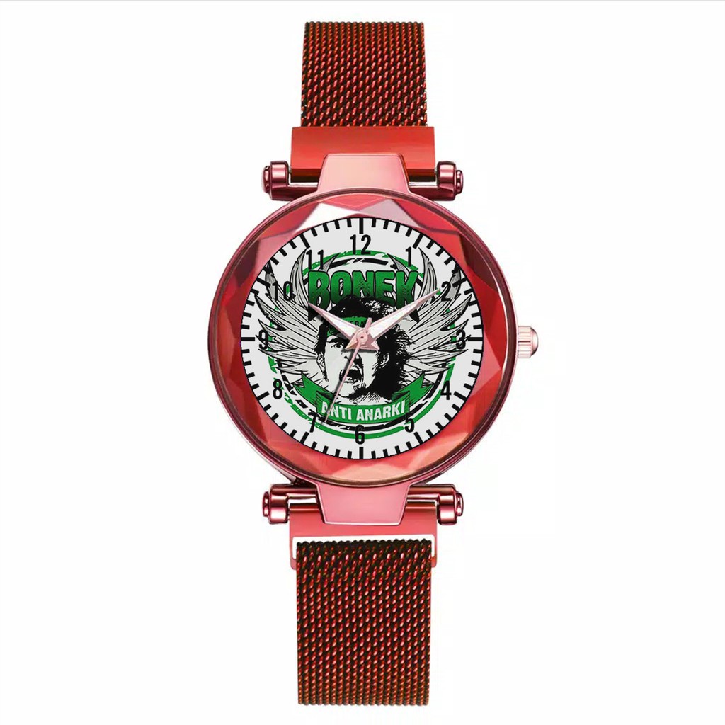 Jam Tangan Wanita Custom - Bonita PERSEBAYA MOTIF 8 Free Box &amp; Batre Cadangan