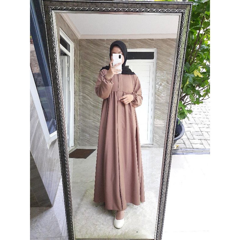[Promo Flash sale] Gamis Babydol basic polos Ity crepe mewah Seri 1 size S-M-L-XL-XXXL By Delanijab-Basic Millo