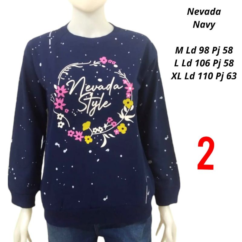 new NEVADA~ Sweater Nevada bunga Cewe Sweater Oversize Nevada NEVADA bunga WANITA TERMURAH FULL TAG