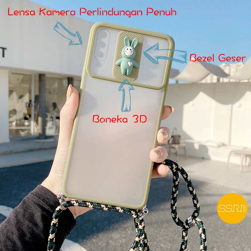 【3D Lens Protection Board】Lanyard Case Tali OPPO RENO4 RENO4F RENO5 A5S A7 A12 A11K A52 A92 A5 A9 A53 A33 A15-3