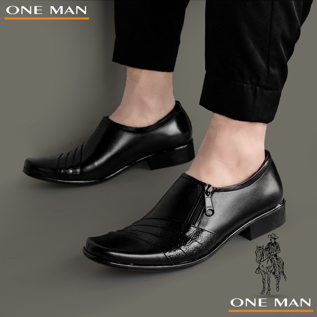 ONE MAN sepatu kantor pria kasual terbaru 2023 keren bahan 100% kulit sapi original size 39-43