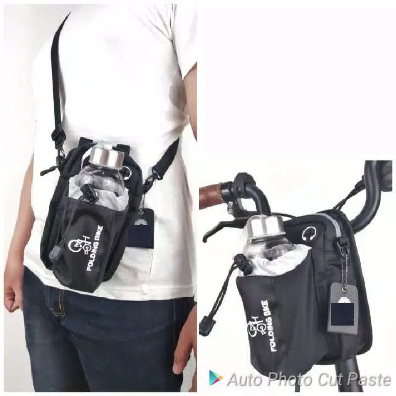 Tas sepeda lipat selempang free rain cover