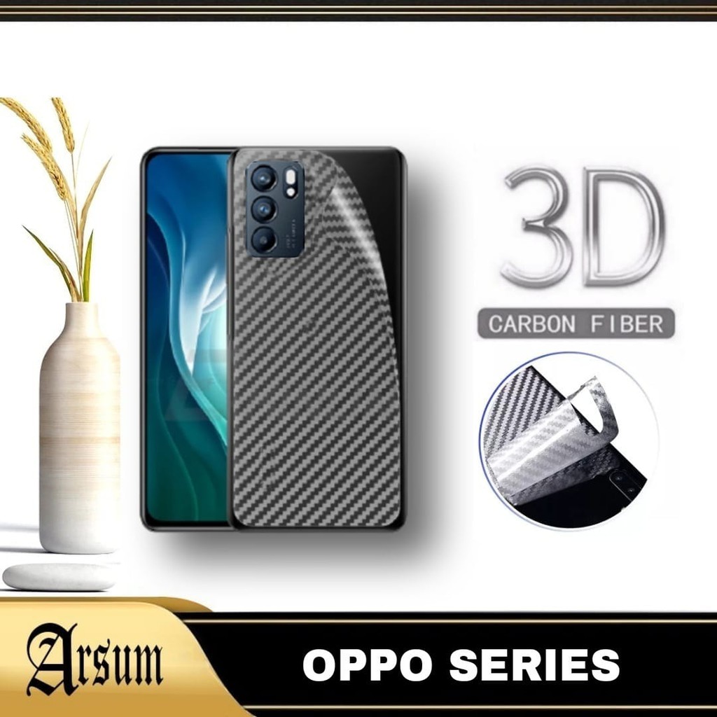 PROMO Garskin Skin Carbon Hp  Oppo Reno 6 5G, Reno 6 Pro 5G Cover Pelindung Body Belakang