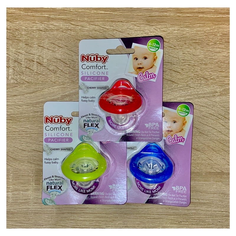 Nuby Comfort Silicone Pacifier Cherry Shaped | Empeng Bayi 6-12m Medium