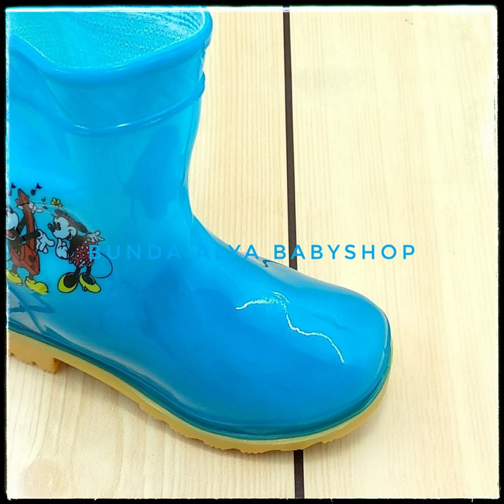 Sepatu Anak Laki Boot Hujan Usia 2 3 Tahun Motif Kartun Lucu - Sepatu Boot Hujan Anti Air BIRU MUDA Boots Hujan Anak