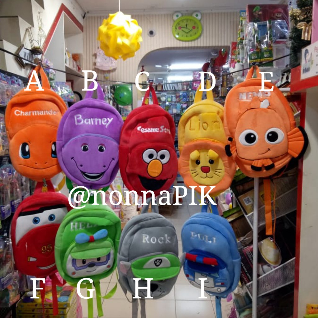 Tas Ransel Karakter Captain America - Ironman - Elmo - Pooh size L