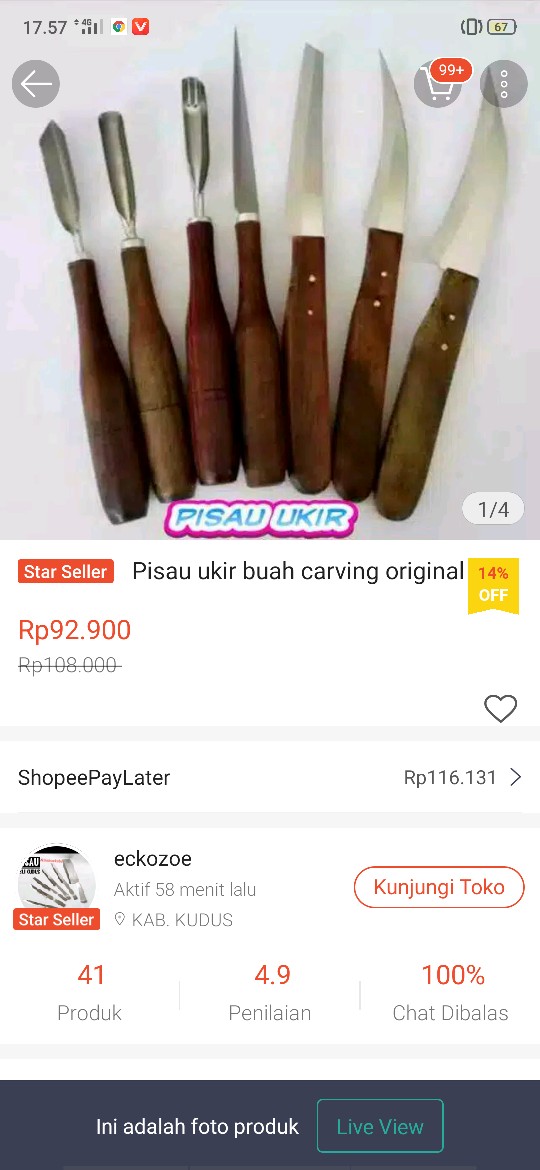 Pisau Ukir Buah Pisau Garnish Pisau Carving Isi 7 Plus Packing Box