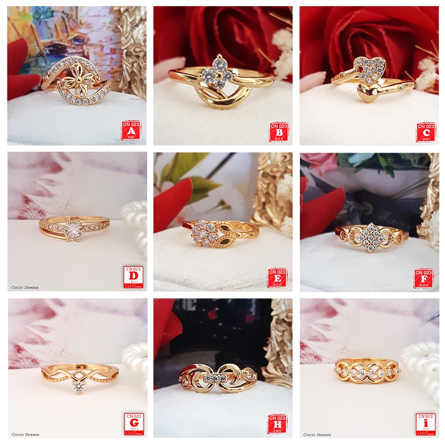 CN 023 Cincin Dewasa Cantik Perhiasan Set Xuping Mas 18K Cincin  Xuping Love Romantis Luxx Xuping