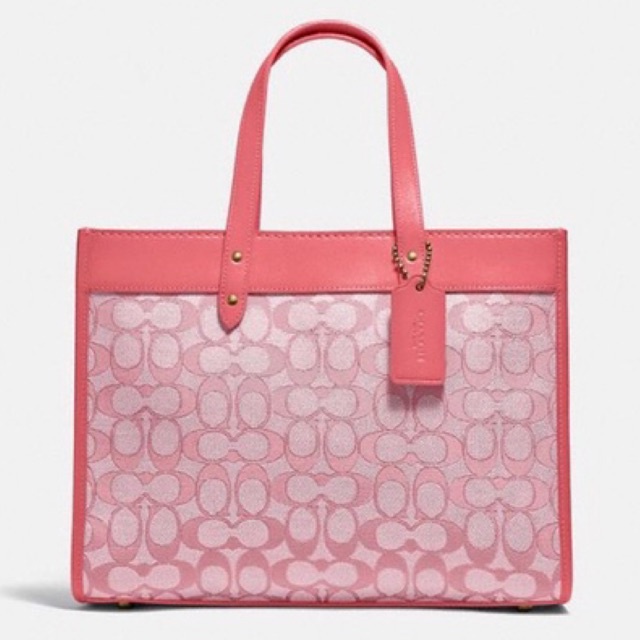 Coach Field Tote 30 In Signature Jacquard (C3282) Pink