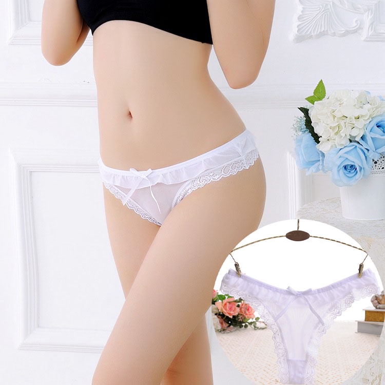 (Ready stock) Celana Dalam Brief Fashion Sexy Thong Low Waist Transparan G String 3C157