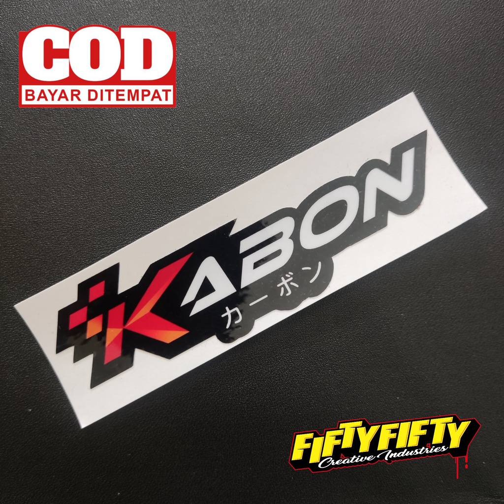 Stiker Print Cut KABON Stiker Printing Laminasi Glossy Tahan Air Stiker Motor Mobil Helm Sudah Membentuk Pola Desain