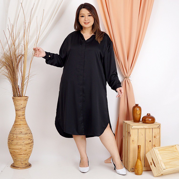 "Anjani" Tunik Wanita Big Size, Warna Hitam Kecubung