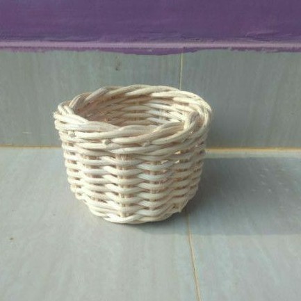 Keranjang rotan bulat parcel kado sovenir seserahan hiasan murah meriah 9x9x6 cm