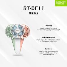 ROBOT RT-BF11 Foldable USB Mini Fan &amp; Powerbank 2000mAh Kipas Tangan