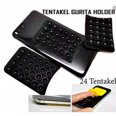 Tempelan Holder Perekat HP / Tentakel Silikon Karet / Tempeng Dinding / Gurita / Kaca / Motor Grab / Gojek  Tentacle Rekat Aman Suction Silicon Silicone Simple Bisa Gunakan Lengket Tempel Di Manapun Dan Kapan Saja Berkualitas Murah Grosir Prakarya Malang