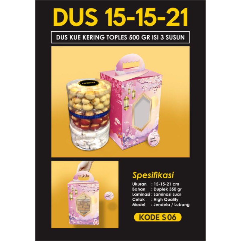 5pcs -Box tenteng kue kering 2 atau 3 toples 500 gram | kotak kue kering idul Fitri