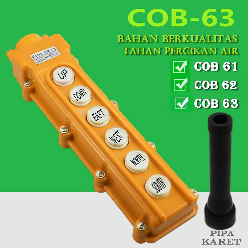 EELIC PBT-COB63 PUSHBUTTON  SWITCH 6 BUTTONS COB63 AC 250V 5A TAHAN AIR HUJAN