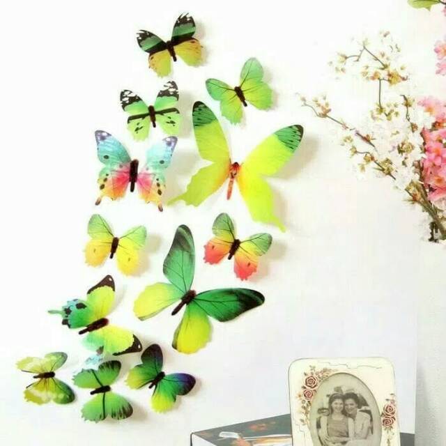 Sticker 3 D KUPU dimensi warna warni wallpaper dinding mewah