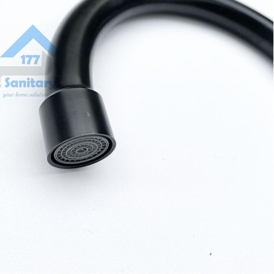 Kran angsa Meja stainless HITAM 20191BL-Keran air sink cuci Piring Black stenlis faucet tap wastafel