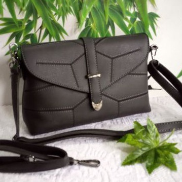 Tas wanita slempang kotak premium/lokal abu tua