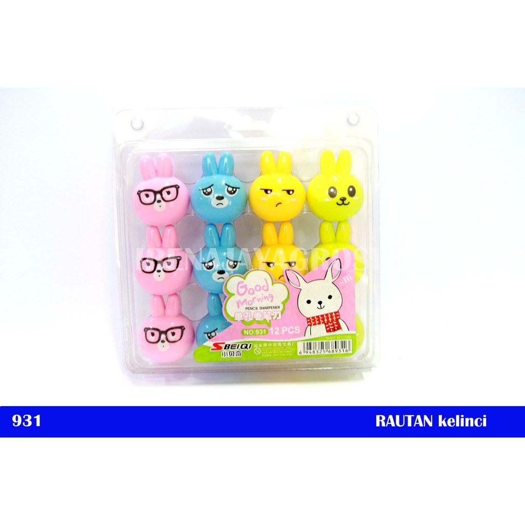 

RAUTAN PENSIL 12 PCS LUCU KARAKTER KELINCI SERUTAN PENSIL ANAK