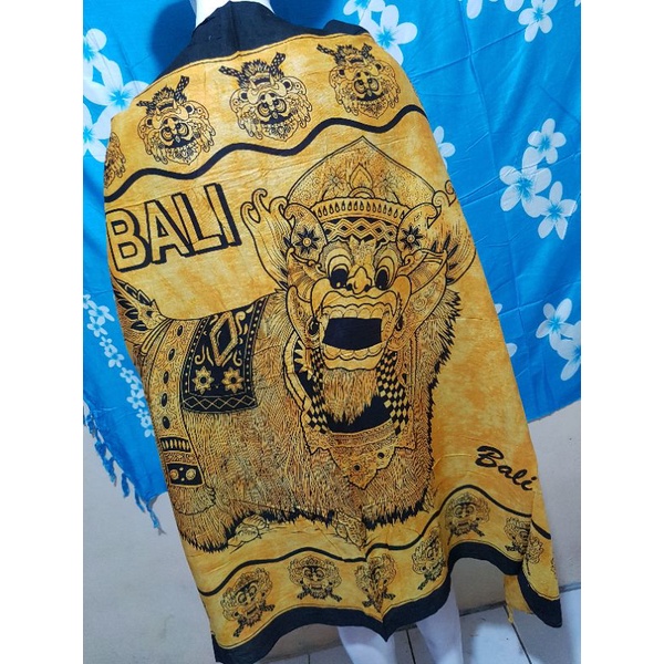 Sarung pantai lukis khas bali | Sarung pantai handmade | Kain pantai lukis | Sarung pantai murah-Barong yellow