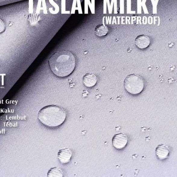 kain taslan waterproof milky