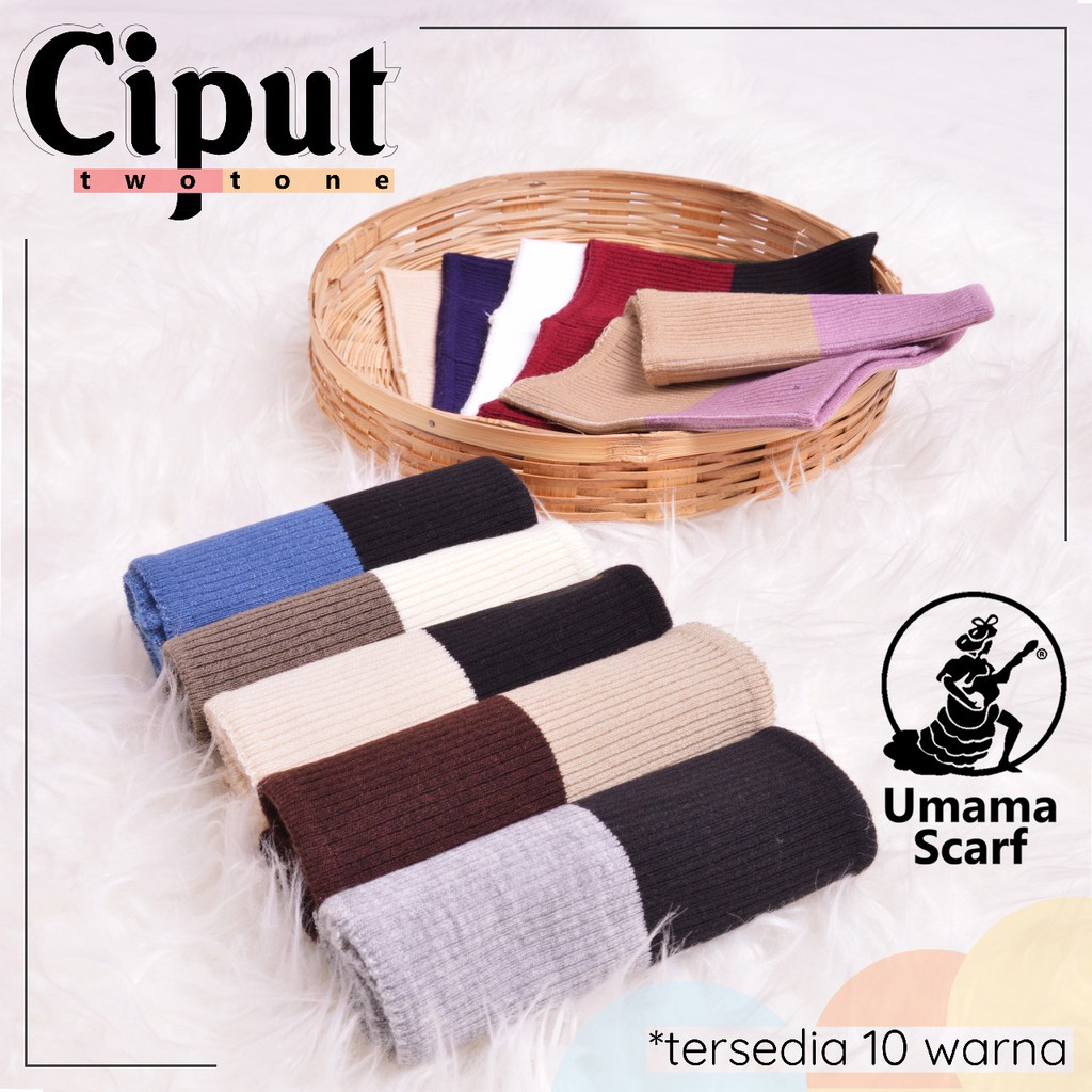 Aksesoris Hijab Terbaru Bandana Ciput Rajut Umama Scarf elastis Warna HITAM &amp; RANDOM