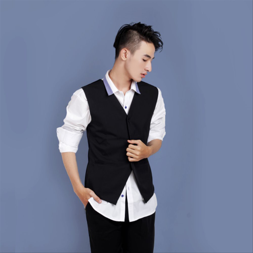 ROMPI PRIA SLIMFIT WARNA HITAM - NEW VEST TWIST EXECUTIVE SLIMFIT