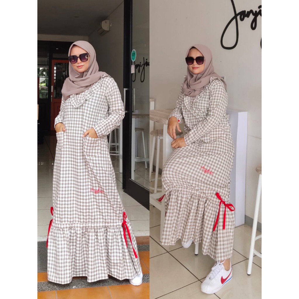 Gamis Wanita Katun Premium Agnia Dress by Angghean