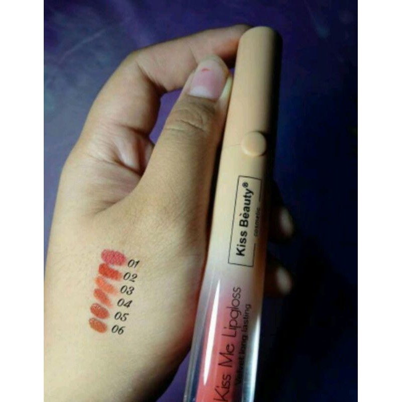 (per batang) Lipgloss kiss me velvet long lasting