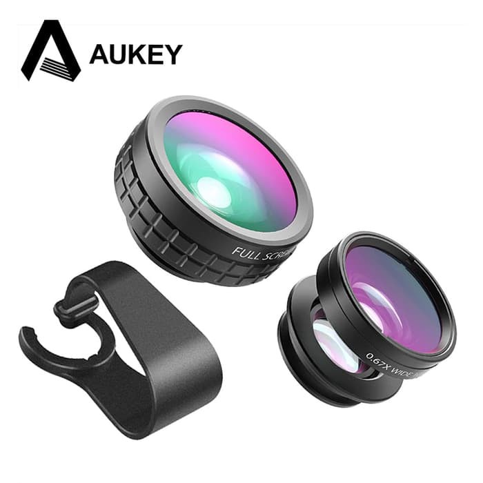 AUKEY 180 Degree Fisheye Lens   Wide Angle   Macro Lens 3 in 1 PL-A1 - Hitam