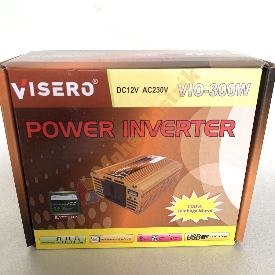 POWER INVERTER VISERO 300 Watt 300W DC 12V to 220V PENGUBAH ARUS