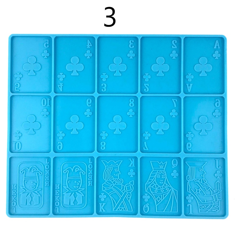 SIY 15 Sheets Resin Mold Silicone Playing Card Mold for Resin Casting Silicone Epoxy Molds for DIY Personalized Card Gam