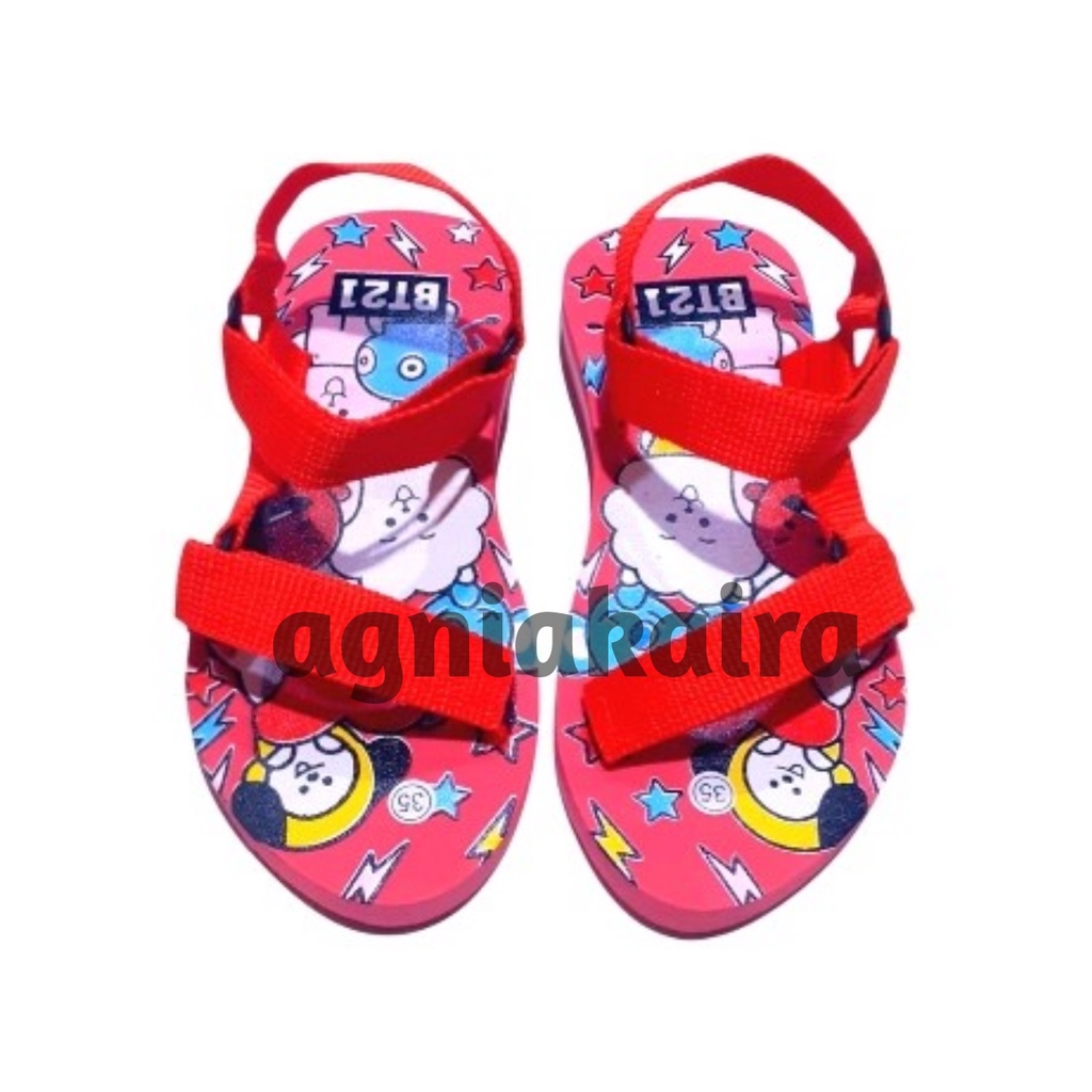 Sandal Anak Perempuan Tali Gunung BT21 New Kren