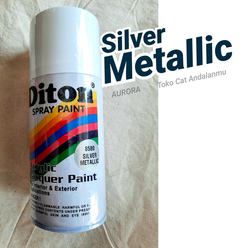 Pilox Diton Silver Metallic 8580 Silfer Metalik metalic Cat Mobil Motor Sepeda Pilok Pylox