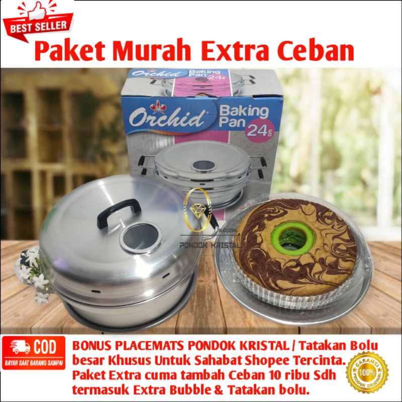 Baking Pan Orchid 24cm/ Beking 6 Telur / Baking BOLU 4 telur 22cm / Baking Kue