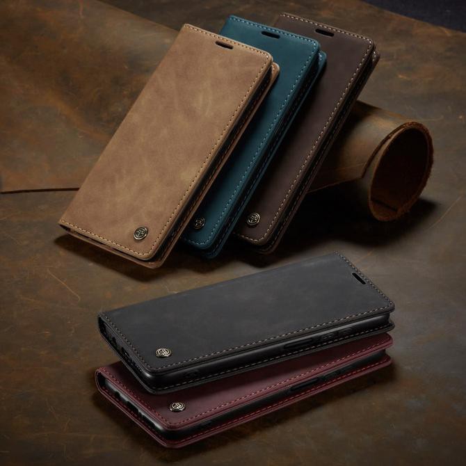 Mantap Case Xiaomi Redmi Note 9 Pro Caseme Flip Leather - Maroon Limited