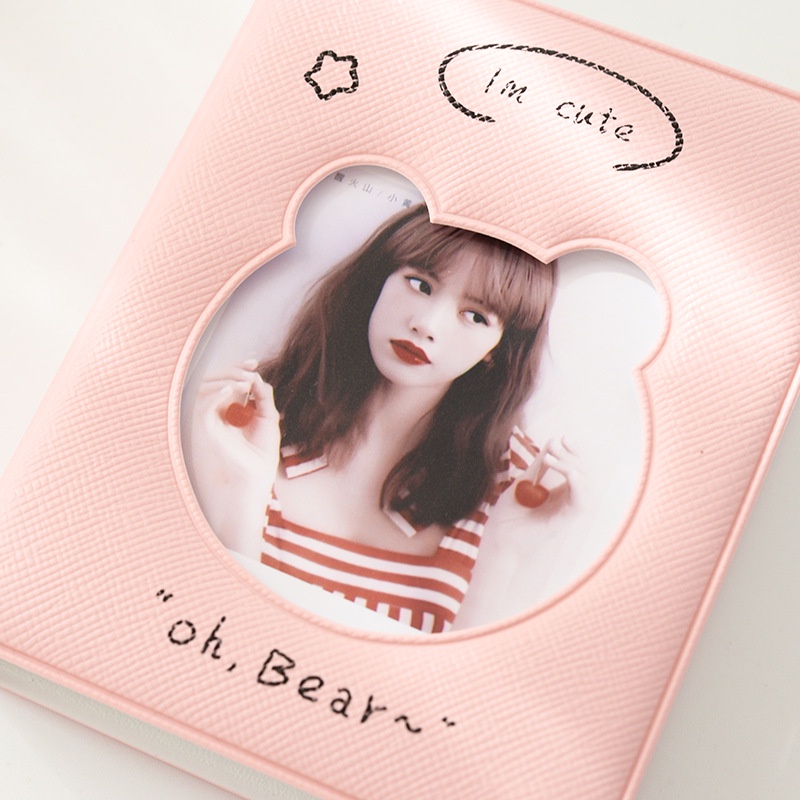 Ins Album Foto 3inch Lovely Bear Photocards Collection Book Card Holder Untuk Kartu Lomo Fuji Instax