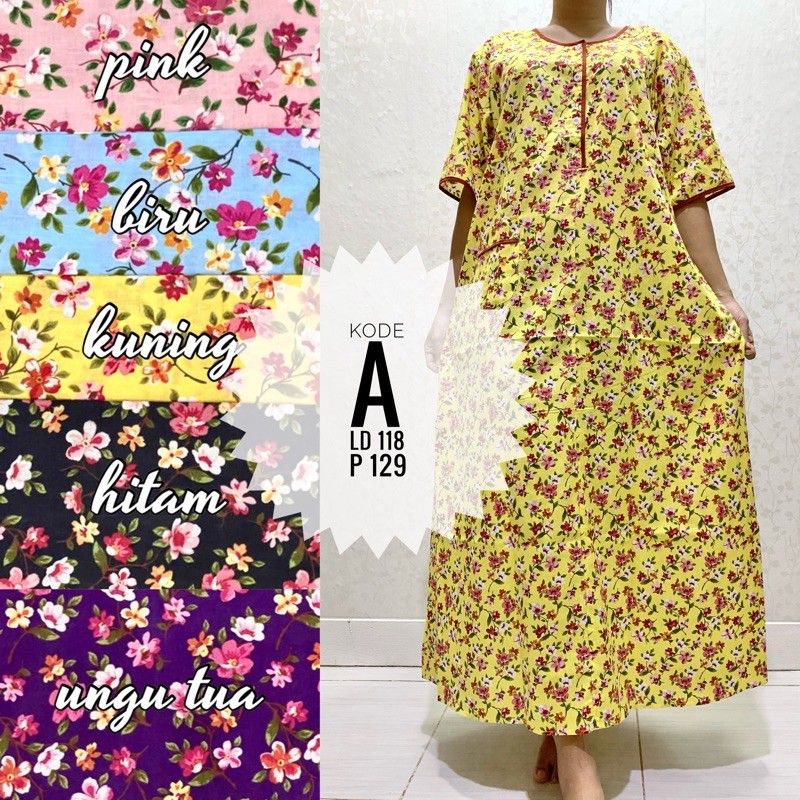 Long dress jumbo/ Daster lengan pendek/ katun Jepang/ pretty girl/ Daster jumbo lengan panjang/Daste