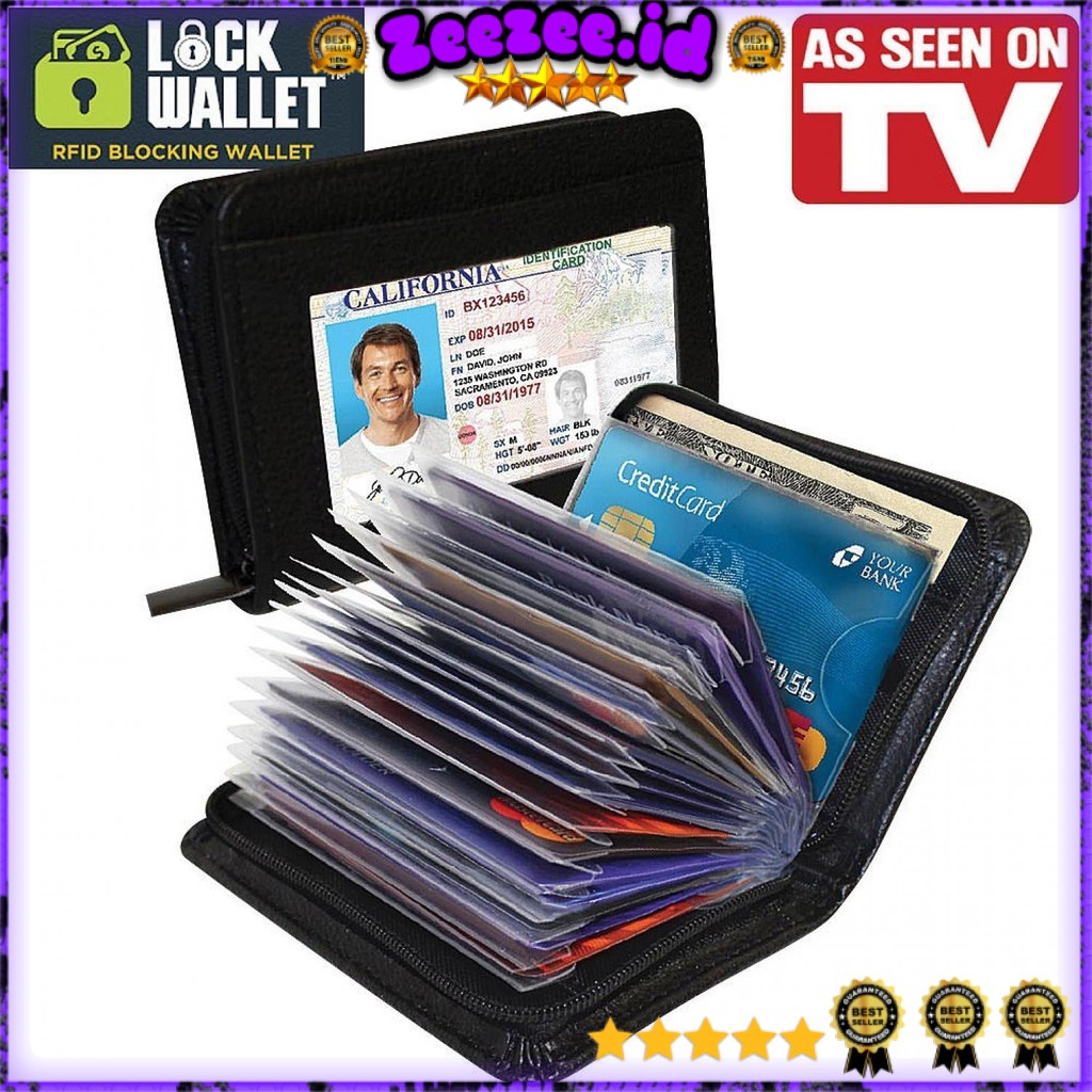 Dompet Kartu Kredit Secure RFID Blocking - 789522-Hitam