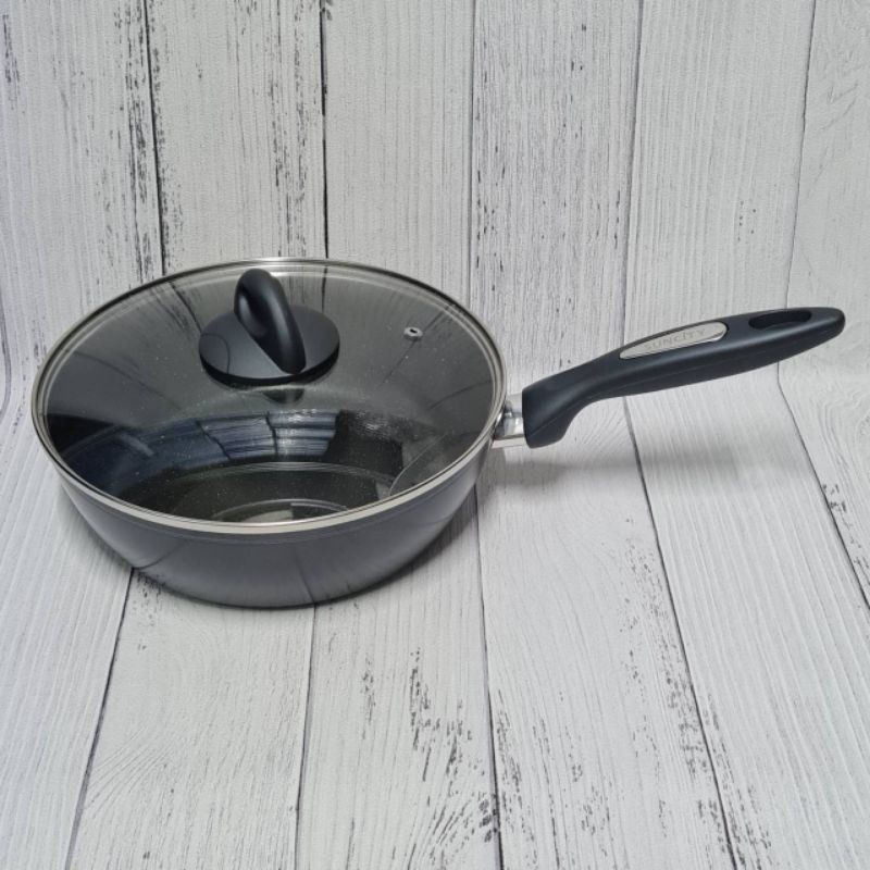 Suncity Wok pan 24cm with glass lid / wajan penggorengan