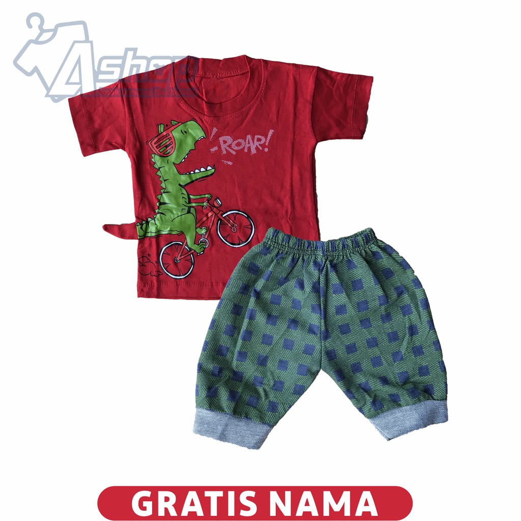 Baju Bayi Motif Dino 0-12 Bulan