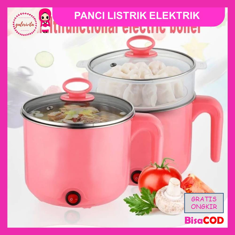 Panci Listrik Elektrik Serbaguna / Panci Multifungsi Portable Aesthetic Korea Putih Polos / Pans Pan